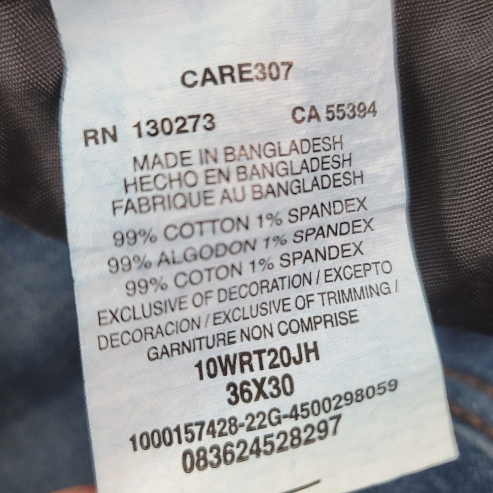 Wrangler Retro Relaxed Boot Jeans Mens 36x30 Blue Excellent Used Condition - Picture 6 of 7